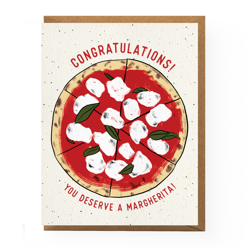 Boss Dotty Paper Co. - Margherita Pizza Congratulations Card by Boss Dotty Paper Co.