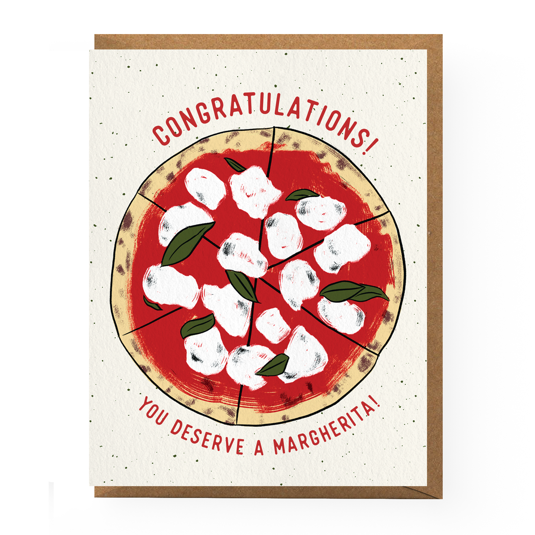 Boss Dotty Paper Co. - Margherita Pizza Congratulations Card by Boss Dotty Paper Co.