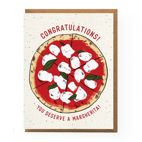 Boss Dotty Paper Co. - Margherita Pizza Congratulations Card by Boss Dotty Paper Co.