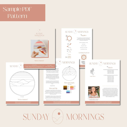 Sunday Mornings Shop LLC - Beginner Embroidery Kit | Rolling Hills Sunset by Sunday Mornings Shop LLC