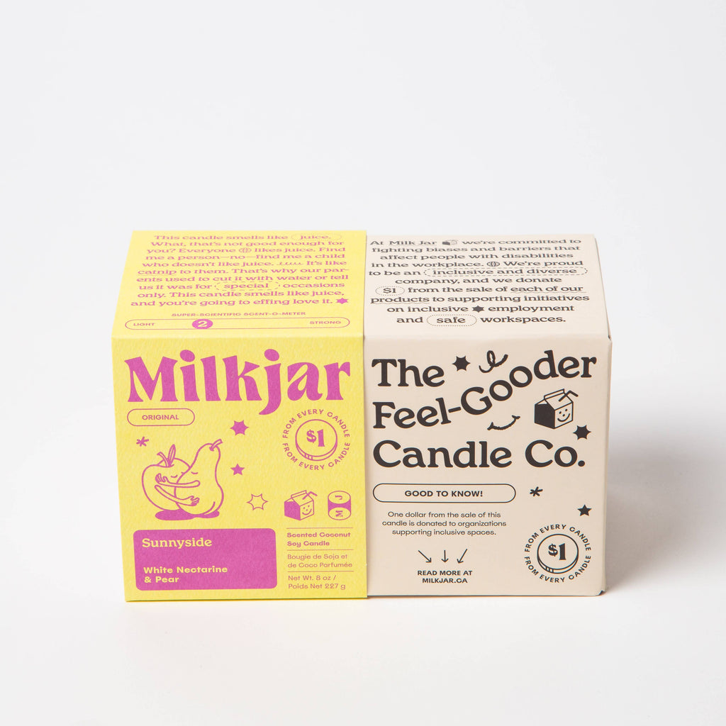 Milk Jar Candle Co. - Sunnyside - Pear & Nectarine Coconut Soy 8 oz Candle