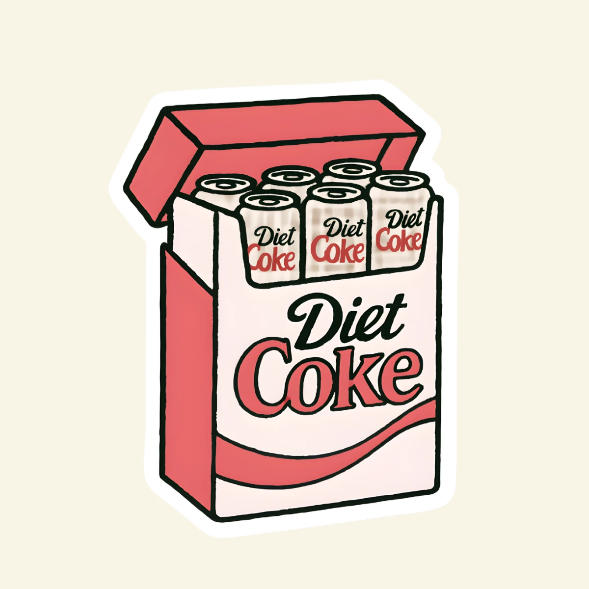 inviting affairs paperie - Diet Coke Fridge Pack Sticker by inviting affairs paperie