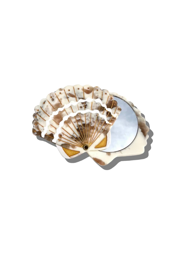 Solar Eclipse - Hand-painted Seashell Compact Mirror | Eco-Friendly by Solar Eclipse