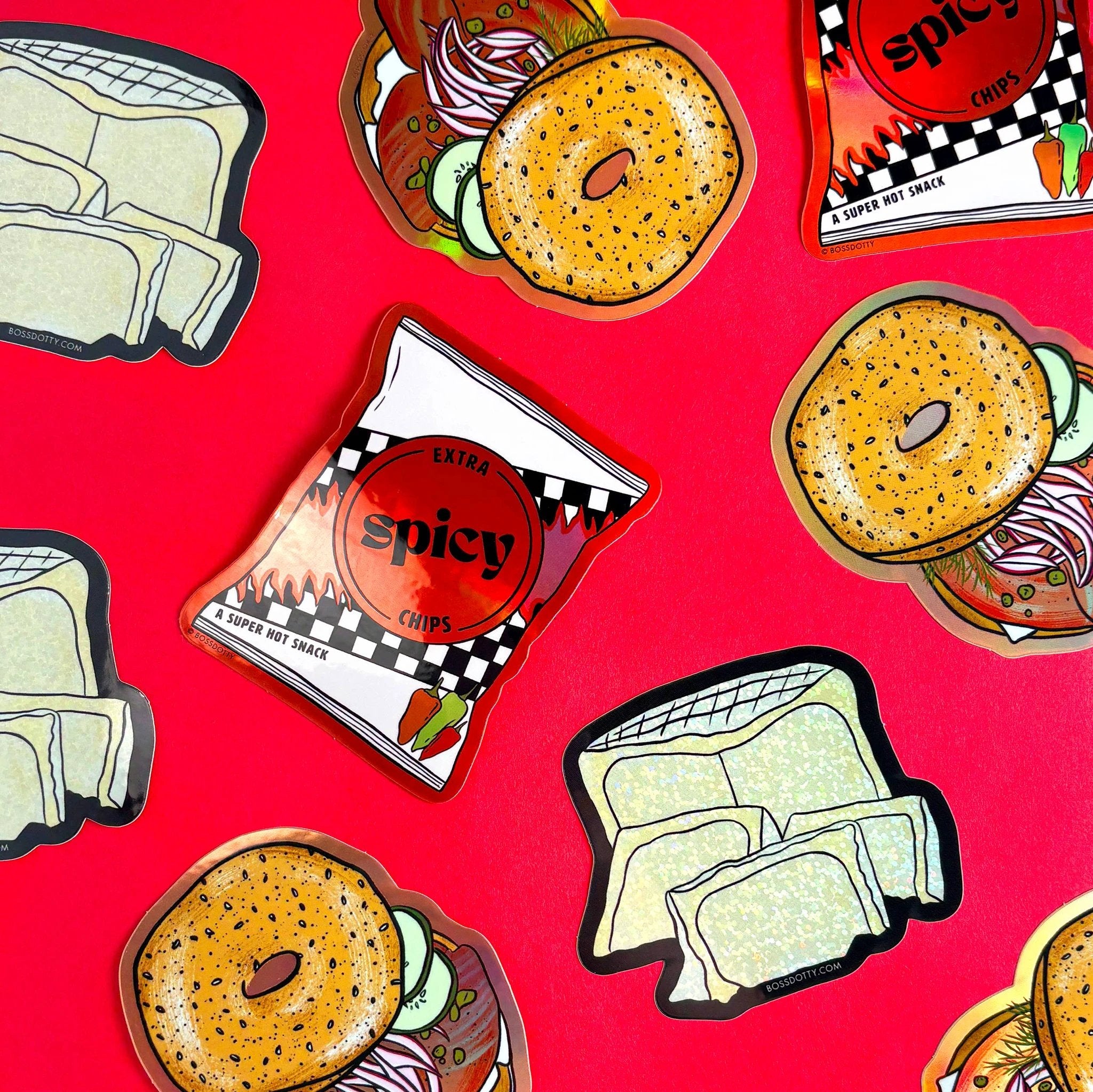 Boss Dotty Paper Co. - Everything Bagel with Holographic Lox Sticker by Boss Dotty Paper Co.