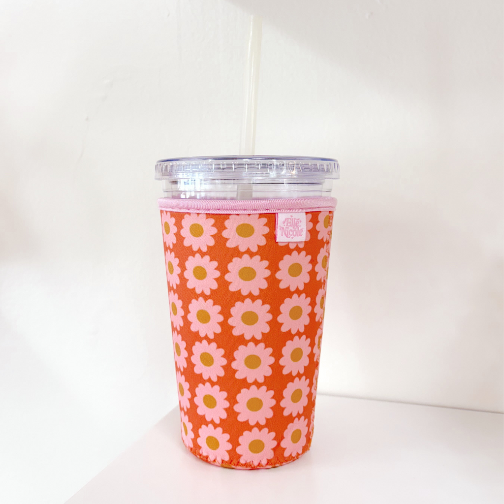 Elle Nicole - Coffee Cup Cover - Boho Florals - Iced Drink Sleeve - Large / 24oz by Elle Nicole
