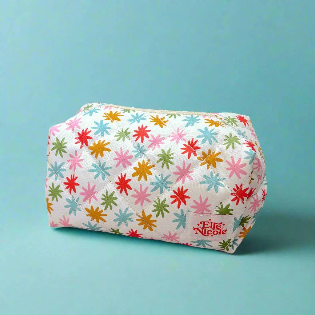Elle Nicole - Quilted Cosmetic / Pencil Bag - Rainbow Stars by Elle Nicole
