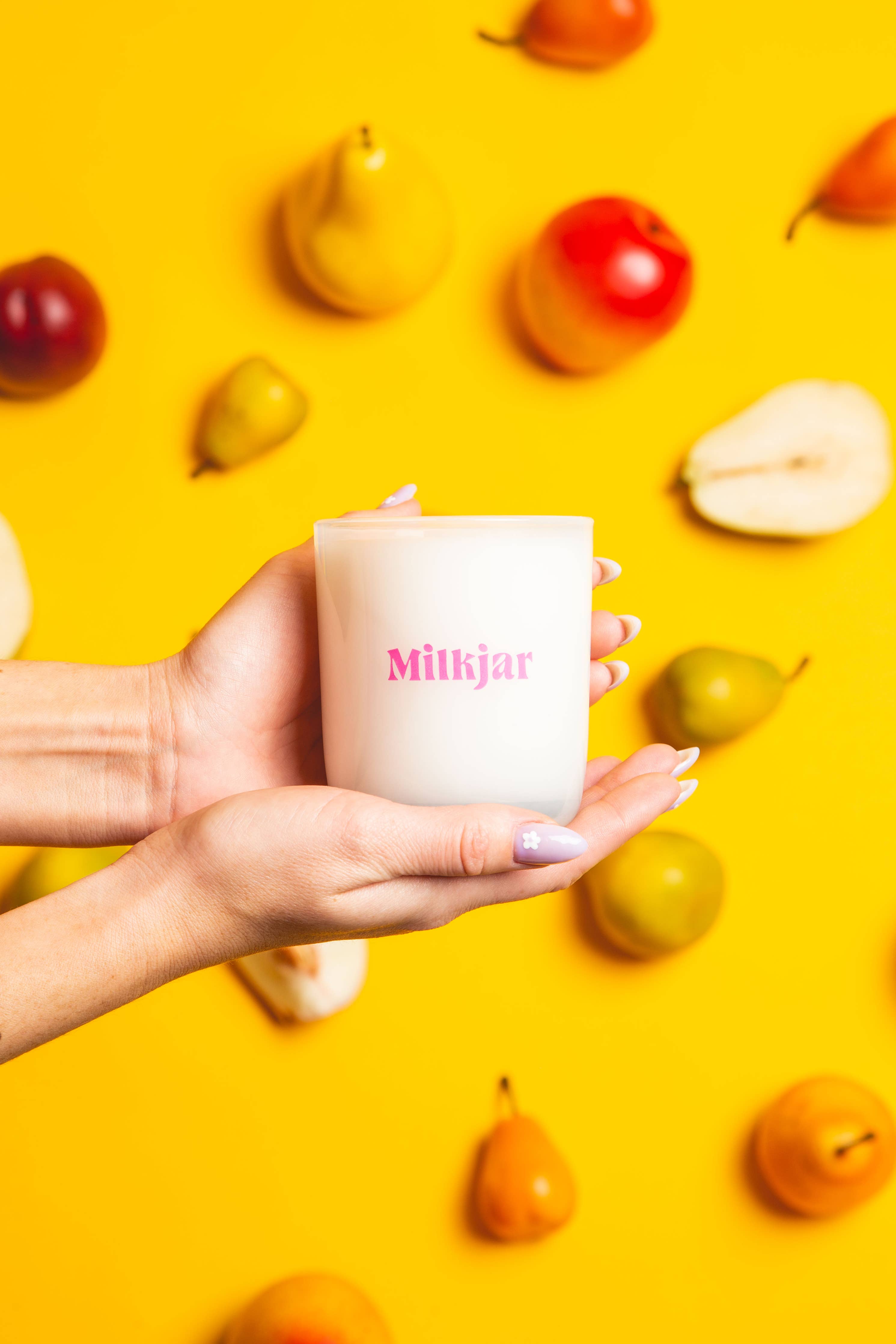 Milk Jar Candle Co. - Sunnyside - Pear & Nectarine Coconut Soy 8 oz Candle
