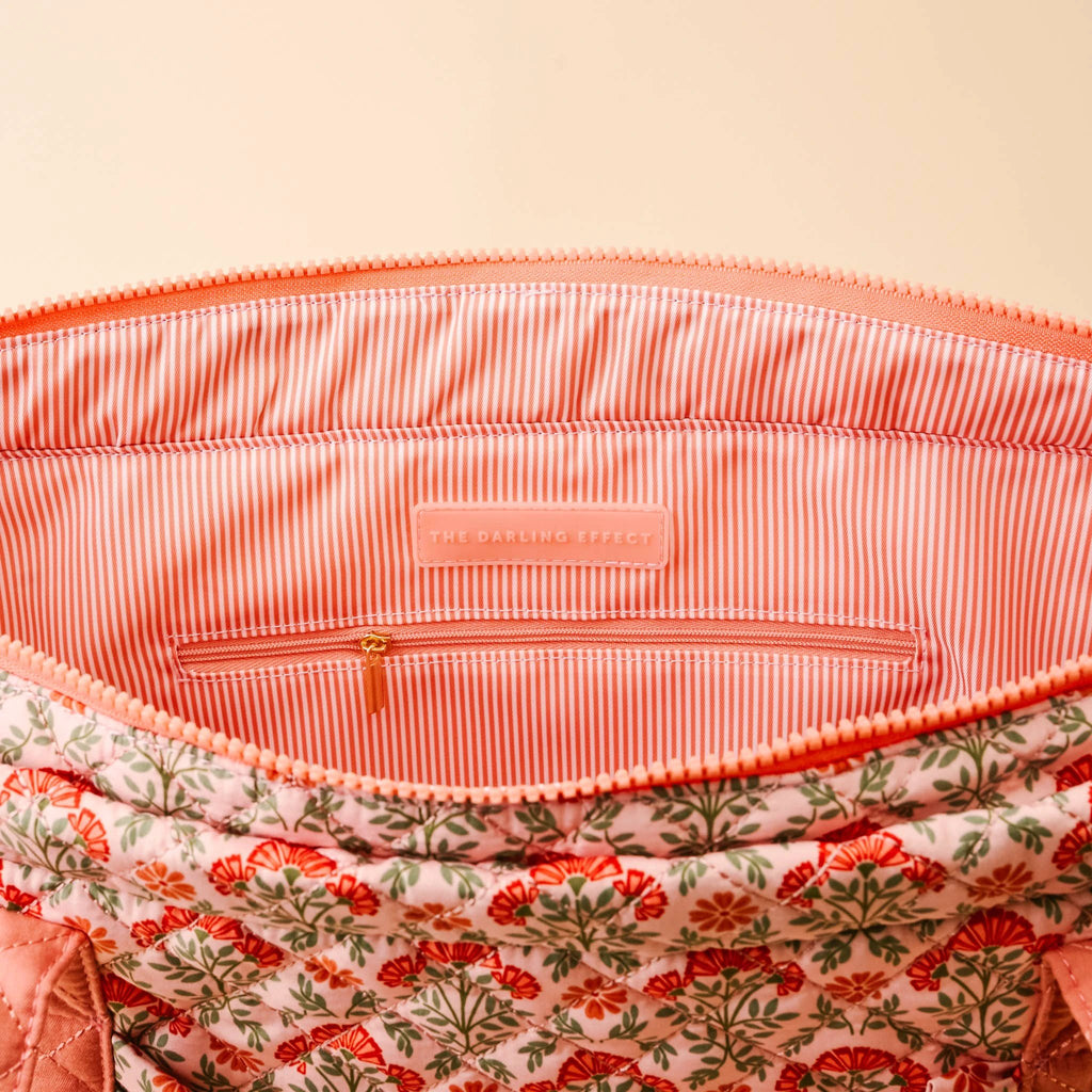 The Darling Effect - The Everyday Quilted Tote Bag-Everbloom Dusty Rose by The Darling Effect